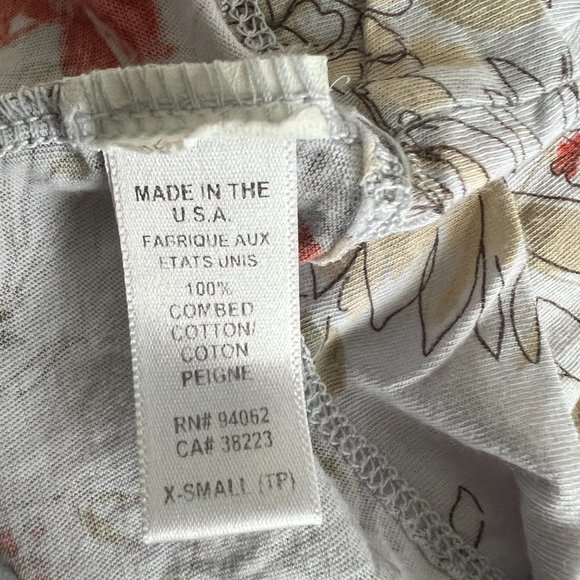 Anthropologie Language Los Angeles Cap Sleeve Top Gray Floral Like New - Picture 4 of 4